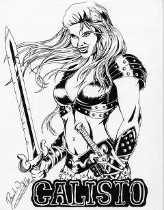 Photo: Drawing of Callisto with Sword (1999) [Front]