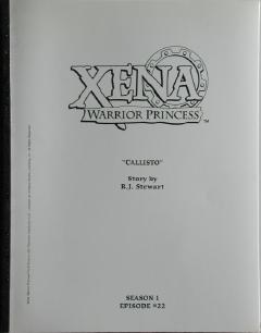 Xena Script #122 "Callisto" (01/26/1996) [Front]