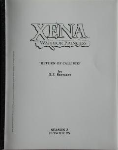 Xena Script #205 "Return of Callisto" (06/05/1996) [Front]