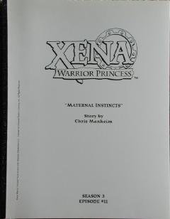 Xena Script #311 "Maternal Instincts" (05/20/1997) [Front]