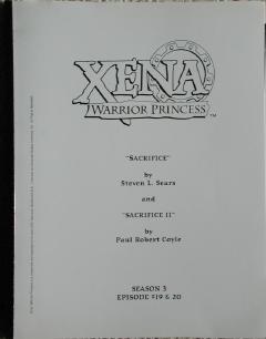 Xena Script #321/322 "Sacrifice" (02/13/1998-02/23/1998) [Front]