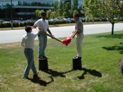 Shankar and Robert, ready to joust