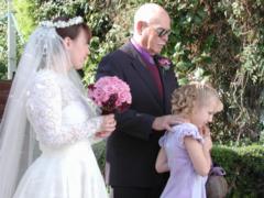Barb, Dad and flower girl