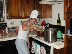 Woo making his spaghetti